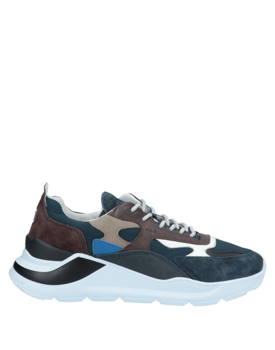 Shop Date D. A.t. E. Man Sneakers Midnight Blue Size 8 Textile Fibers, Soft Leather In Dark Blue