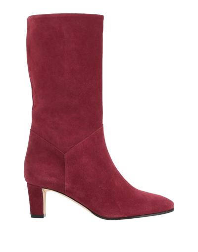Shop Alberta Ferretti Woman Boot Burgundy Size 6 Soft Leather In Red
