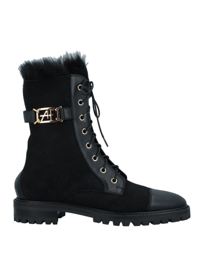 Shop Alberta Ferretti Woman Ankle Boots Black Size 11 Soft Leather