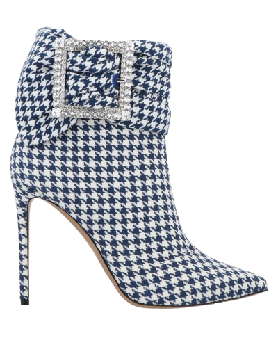 Shop Alexandre Vauthier Woman Ankle Boots Blue Size 9 Textile Fibers