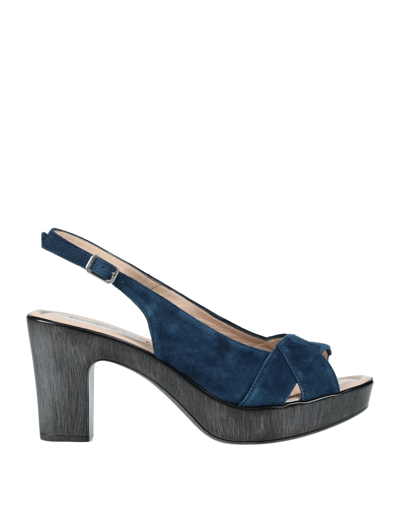 Shop Donna Soft Sandals In Dark Blue