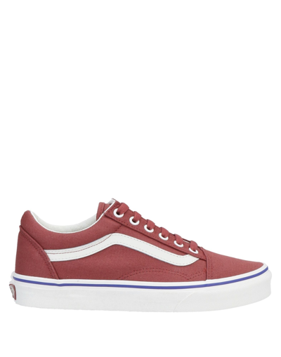 Shop Vans Woman Sneakers Brick Red Size 5.5 Soft Leather, Textile Fibers