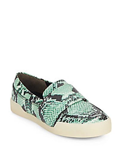 3.1 Phillip Lim / フィリップ リム Morgan Snake-effect Leather Slip-on Sneakers In Green