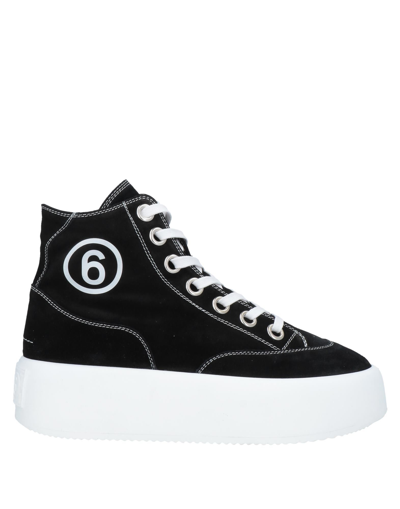 Shop Mm6 Maison Margiela Woman Sneakers Black Size 8 Soft Leather
