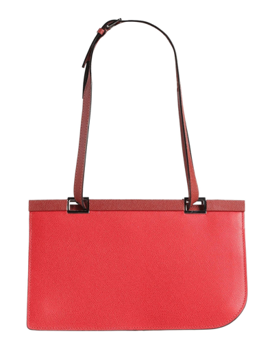 Shop Valextra Woman Shoulder Bag Brick Red Size - Calfskin