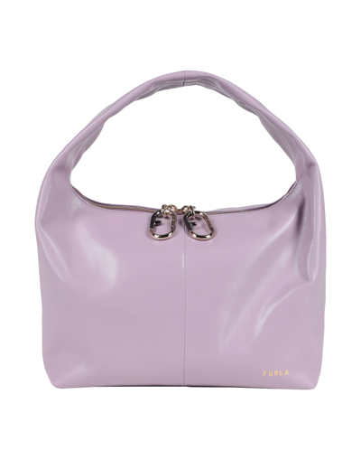 Shop Furla Ginger S Hobo Woman Handbag Lilac Size - Calfskin In Purple