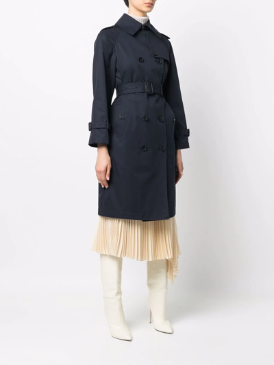 Shop Mackintosh Muirkirk Trench Coat In Blau