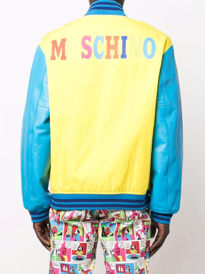 Shop Moschino Colour-block Bomber Jacket In Gelb