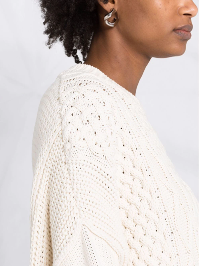 Ambush Patchwork Cable-knit Jumper In Neutrals