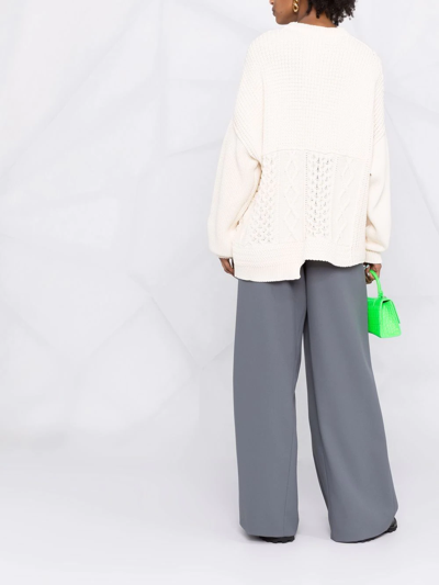 Ambush Patchwork Cable-knit Jumper In Neutrals
