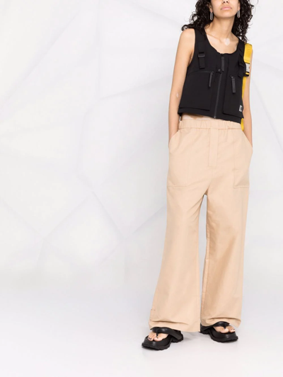 Shop Ambush Wide-leg Cargo Trousers In Neutrals