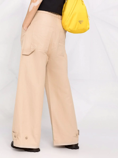 Shop Ambush Wide-leg Cargo Trousers In Neutrals