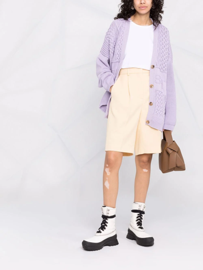 Ambush Patchwork Knitted Cardigan In Purple