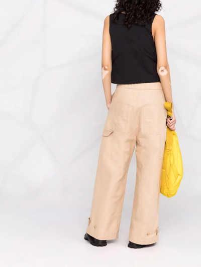 Shop Ambush Wide-leg Cargo Trousers In Neutrals