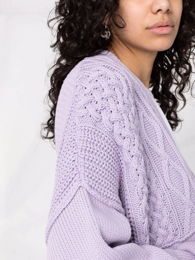 Ambush Patchwork Knitted Cardigan In Purple