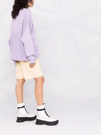 Ambush Patchwork Knitted Cardigan In Purple