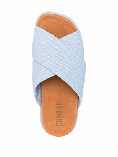 Camper Brutus Crossover-strap Leather Sandals In Blau