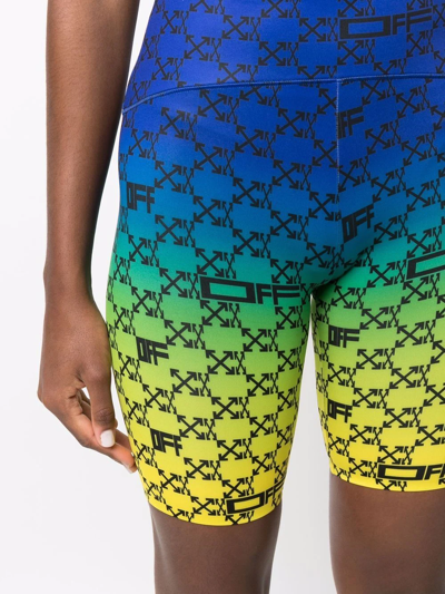 Shop Off-white Arrows-print Biker Shorts In Grün