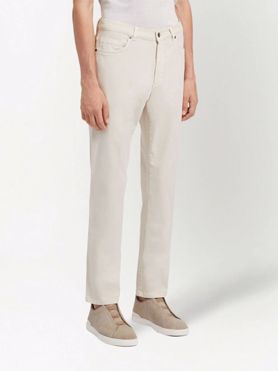 Shop Ermenegildo Zegna Straight-leg Denim Jeans In White