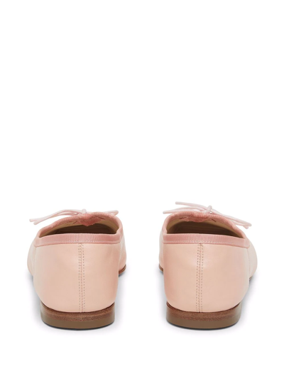 Shop Mansur Gavriel Square-toe Leather Ballerina Shoes In Rosa