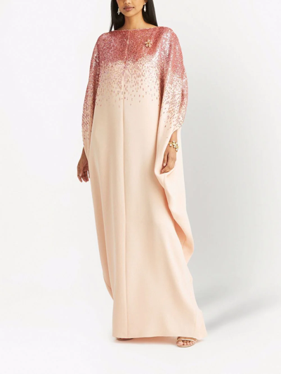 Shop Oscar De La Renta Sequin-embellished Gown In Rosa