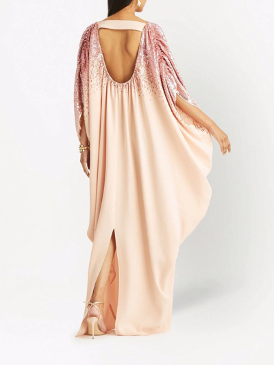 Shop Oscar De La Renta Sequin-embellished Gown In Rosa