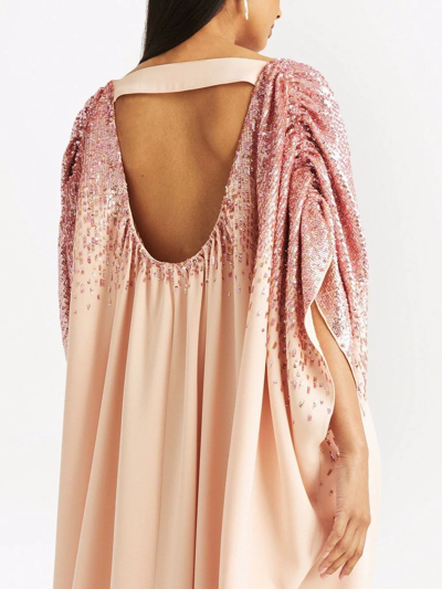 Shop Oscar De La Renta Sequin-embellished Gown In Rosa