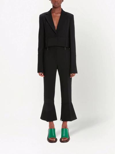 Shop Jw Anderson Split-sleeve Cropped Blazer In Black