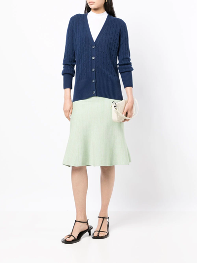N•peal Button-down Cashmere Cardigan In Blau