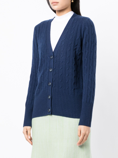 N•peal Button-down Cashmere Cardigan In Blau