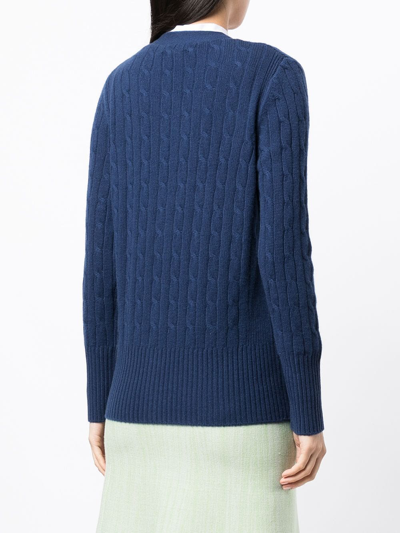 N•peal Button-down Cashmere Cardigan In Blau