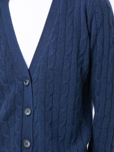 N•peal Button-down Cashmere Cardigan In Blau