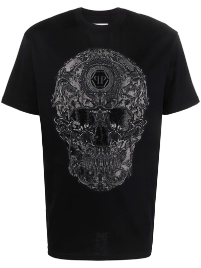 Shop Philipp Plein Baroque Skull-print T-shirt In Schwarz