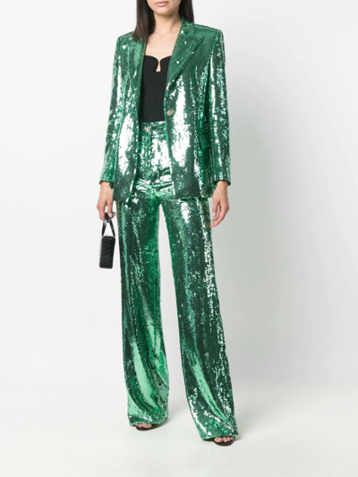 Shop Philipp Plein Sequin-embellished Blazer In Grün