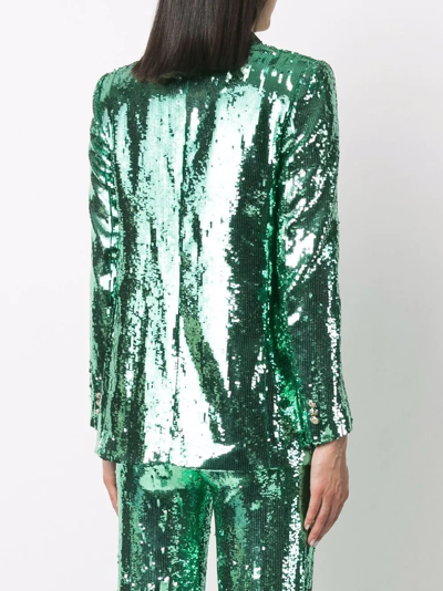 Shop Philipp Plein Sequin-embellished Blazer In Grün