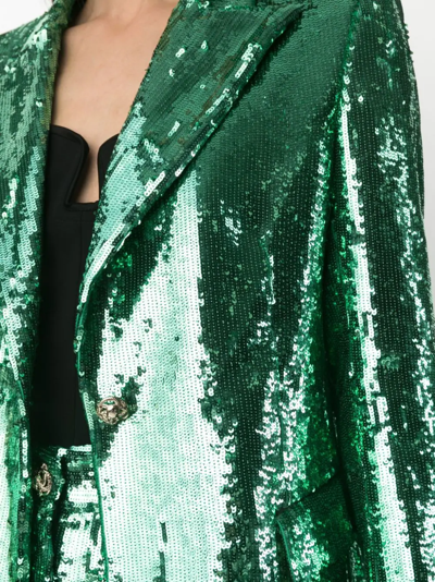 Philipp Plein Sequin-embellished Blazer In Grün