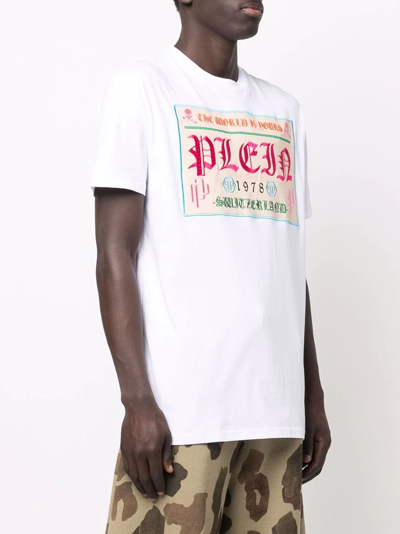 Shop Philipp Plein Logo-print T-shirt In Weiss
