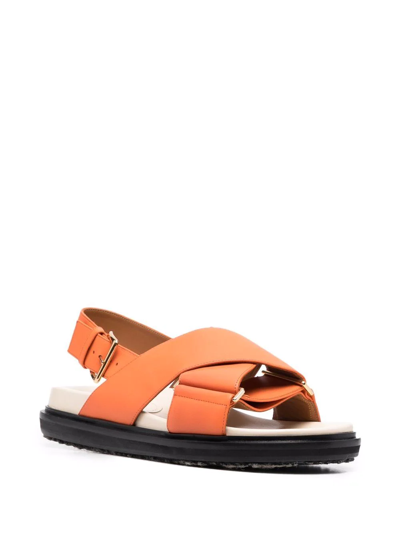 Shop Marni Fussbett Sandals In Orange