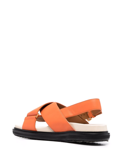Shop Marni Fussbett Sandals In Orange