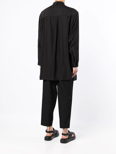 Shop Yohji Yamamoto Photo-print Silk Shirt In Schwarz