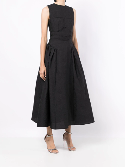 Rachel Gilbert Sophia Textured Sleeveless Dress In Schwarz