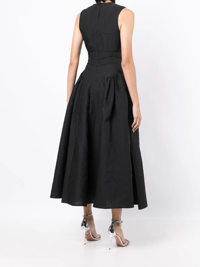 Rachel Gilbert Sophia Textured Sleeveless Dress In Schwarz