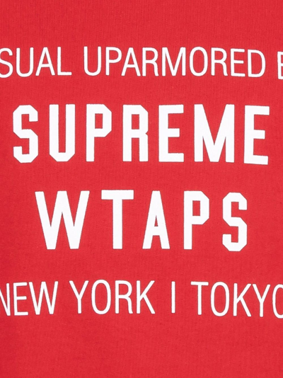 Supreme X Wtaps Crew-neck Sweatshirt In Red | ModeSens