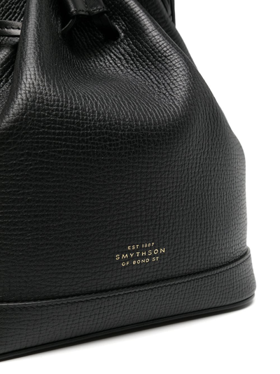 Shop Smythson Ludlow Leather Bucket Bag In Schwarz