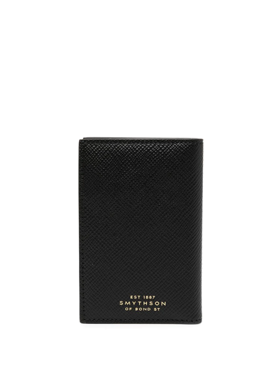 Smythson Logo-print Leather Cardholder In Schwarz