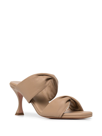 Aquazzura Twist Double-strap Sandals In Neutrals