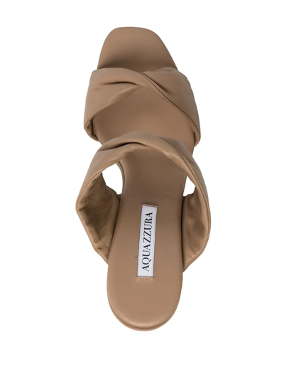 Aquazzura Twist Double-strap Sandals In Neutrals
