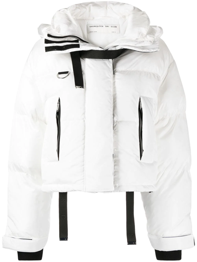 Shop Shoreditch Ski Club Willow Short Puffer Jacket In Weiss