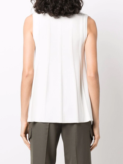 Shop Malo Ribbed-detail Tank Top In Weiss