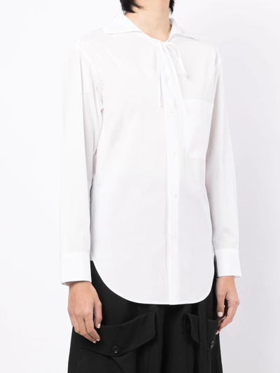 Shop Y's Front Tie-fastening Shirt In Weiss